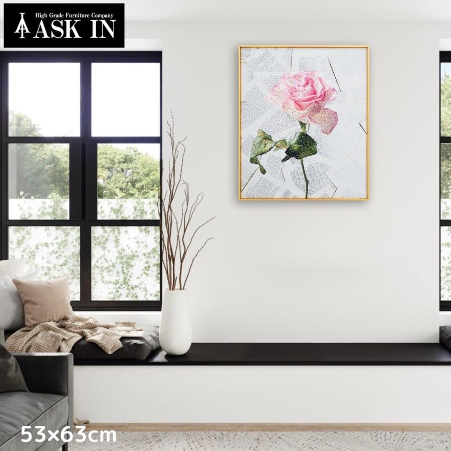 クリスタルアート ロージー 53x63cm 薔薇 ローズ ピンク 花 おしゃれ