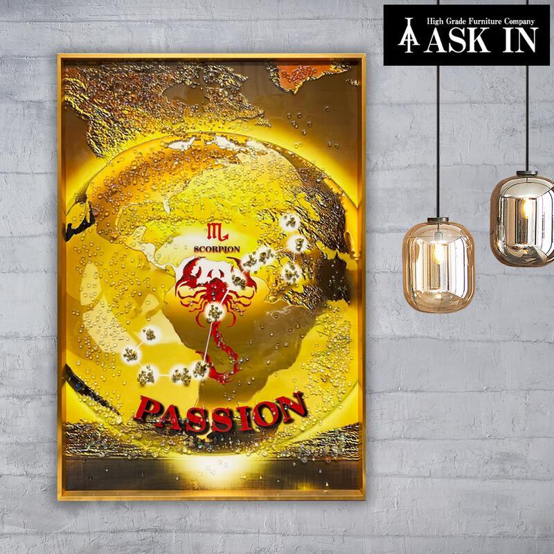 クリスタルアート スコーピオン 41x61cm さそり座 さそり scorpio 星座