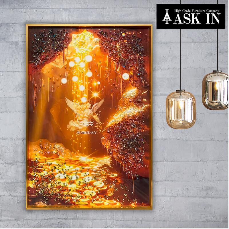 クリスタルアート サムデイ 41x61cm 妖精 天使 お金 水瓶座 aquarius