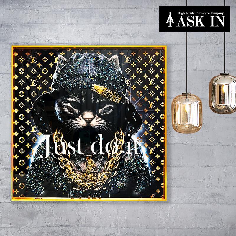 2024春新作】とっととやれ クリスタルアート おしゃれ 51x51cm ねこ