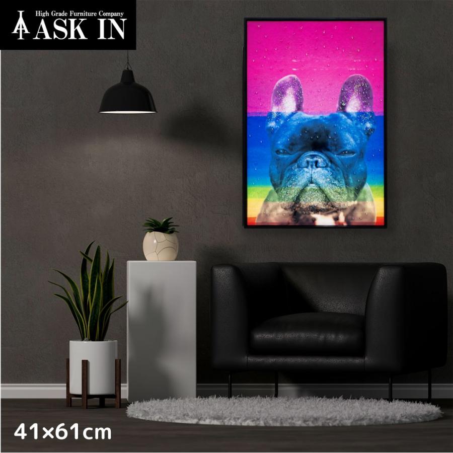 クリスタルアート Ummm 41x61cm フレンチブルドッグ 犬 ドッグ 虹 動物
