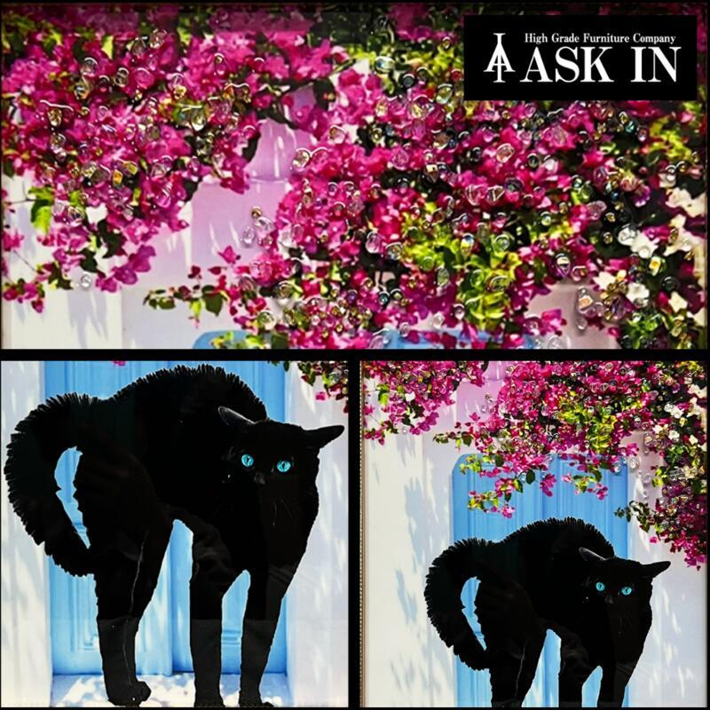 クリスタルアート おしゃれ 35x45cm アート アートパネル 絵 黒猫 猫