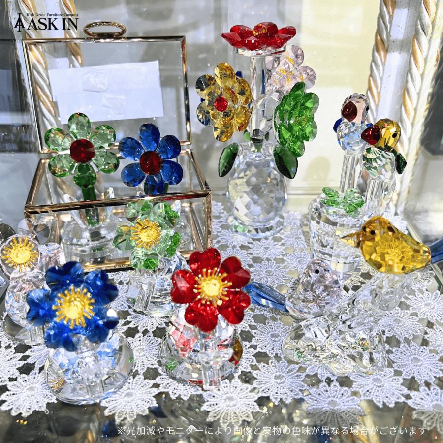 ガラス細工 エンジェルデイジー クリスタル 風水 花 置物 小物 可愛い