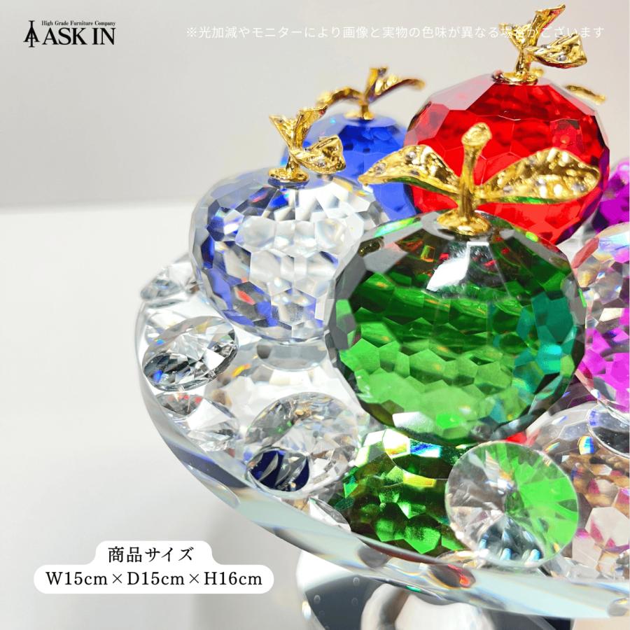 ガラス細工 アップルキャッスル クリスタル 果物 林檎 置物 小物