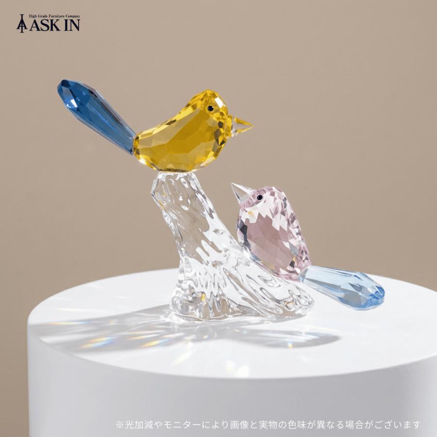 ガラス細工 カップルバード クリスタル 小鳥 風水 置物 小物 小さい