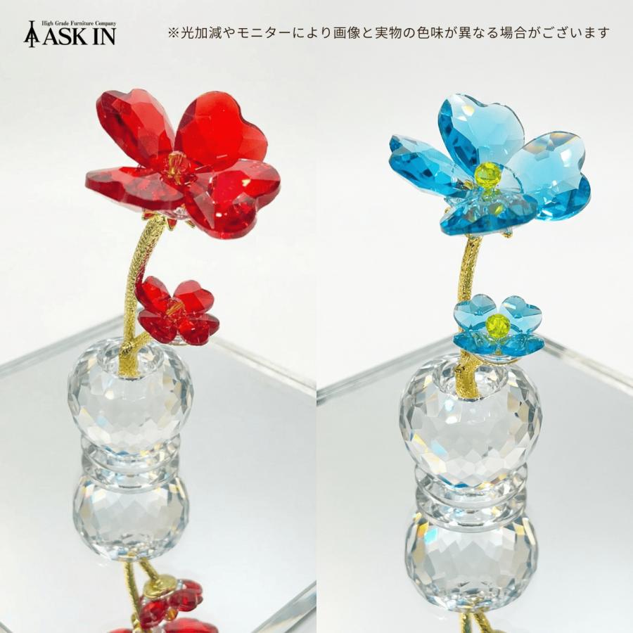 ガラス細工 フラワードリーム クリスタル 風水 花 置物 小物 可愛い