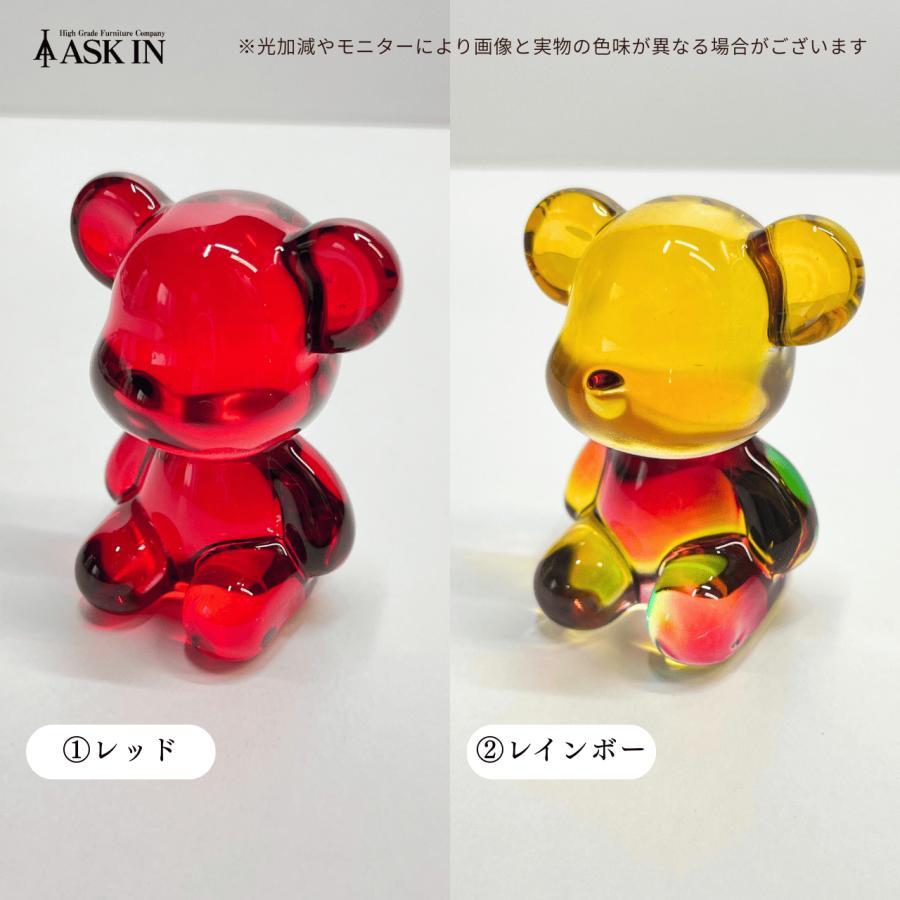 ガラス細工 プリズムベア クリスタル 風水 熊 ベアー 置物 小物 可愛い