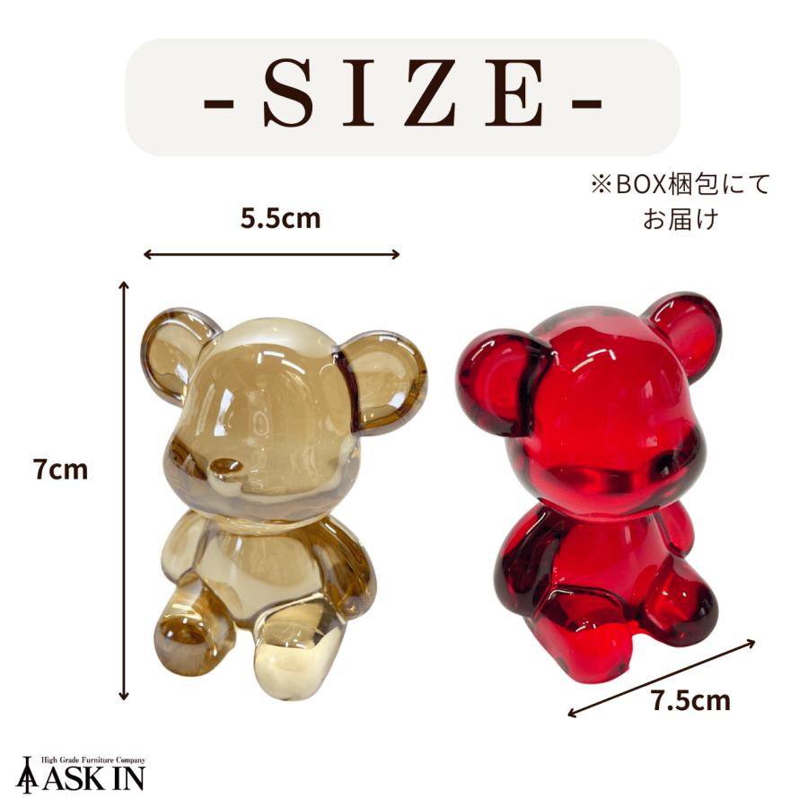 ガラス細工 プリズムベア クリスタル 風水 熊 ベアー 置物 小物 可愛い