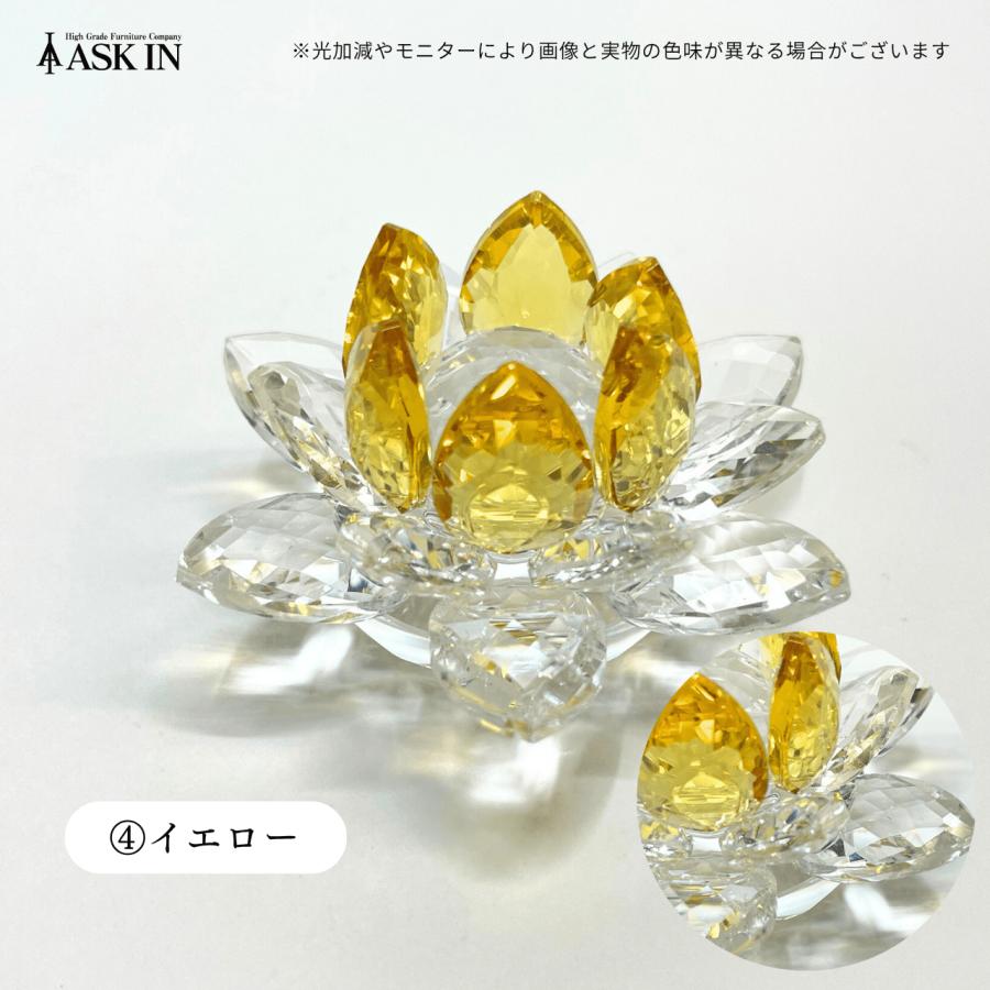 ガラス細工 レン クリスタル 蓮 ハス 花 置物 小物 可愛い キラキラ