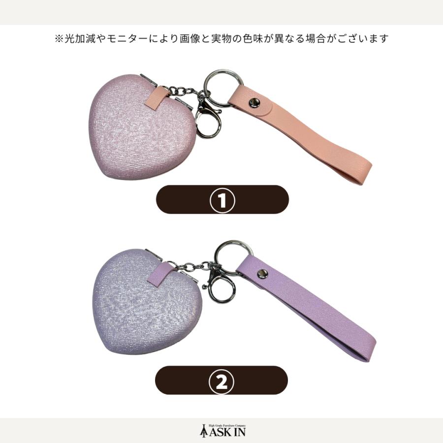 コンパクトミラー ロベ ハート型 ラメ キラキラ 手鏡 コスメミラー 等
