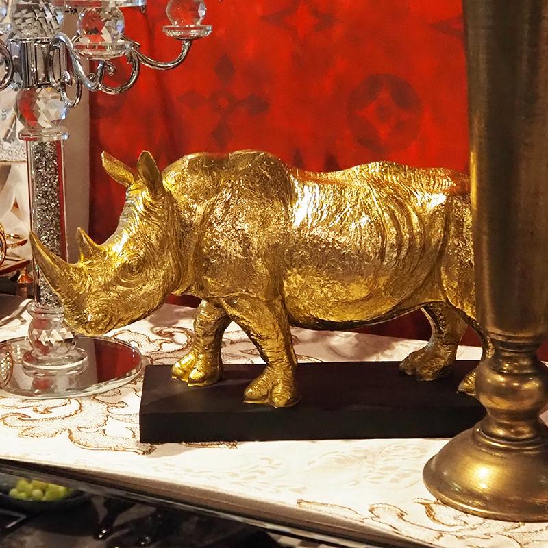 アスピディスケ サイ 動物 ゴールドオブジェ インテリア インテリア