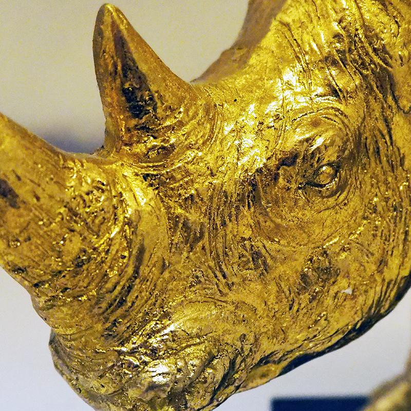 アスピディスケ サイ 動物 ゴールドオブジェ インテリア インテリア