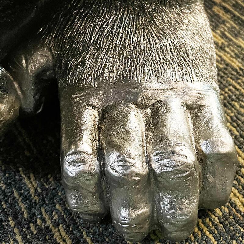 ゴリラ 91cm シルバー オブジェ 置物 コング リアル アニマルオブジェ ゴリラ 91cm シルバー オブジェ 特大 置物 コング オーナメント リアル