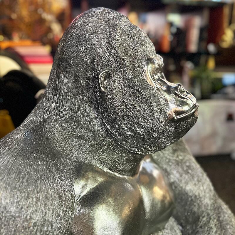 コングL シルバー ゴリラ 動物 オブジェ 大きい インテリア