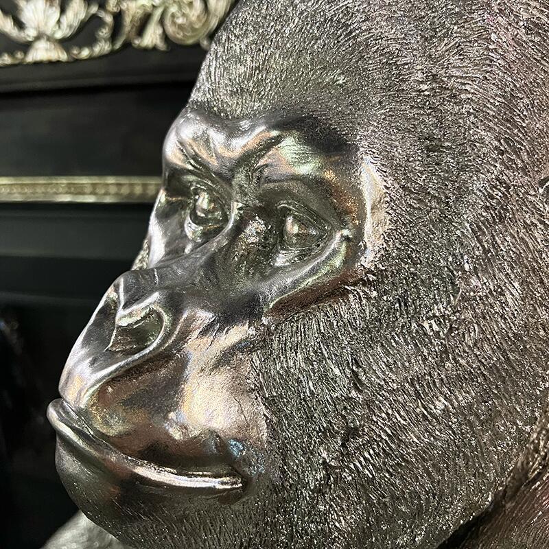コングL シルバー ゴリラ 動物 オブジェ 大きい インテリア