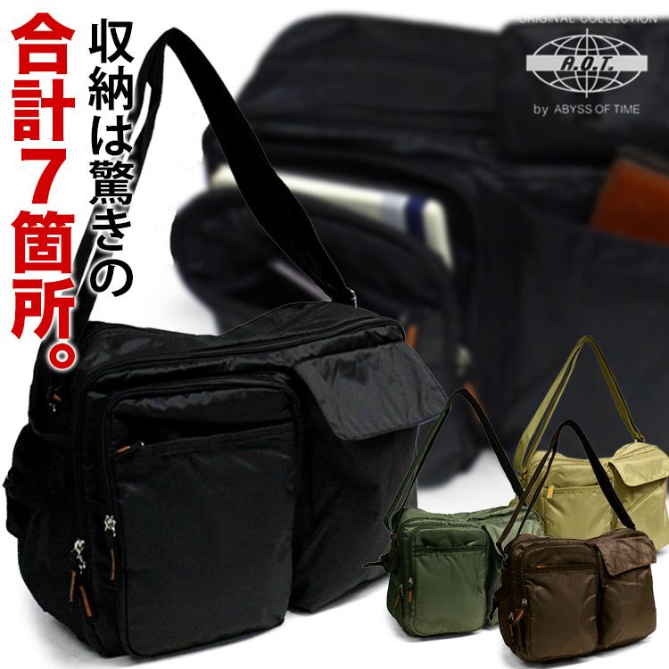 沢山の収納を持った多機能ショルダー ショルダーバッグ A O T 30 メンズ レディース ナイロン 軽量 旅行 斜め掛けショルダー ファイル収納可能 父の日 W 30 You 鞄と財布のアスカショップ別館 通販 Yahoo ショッピング