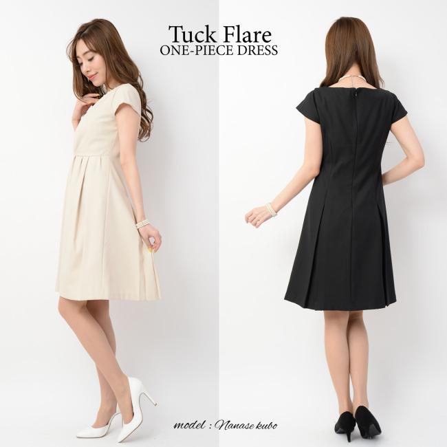 ワンピース レディース タックフレアワンピース Amlet106フォーマル フレアワンピ 普段使い パーティー 結婚式 発表会 演奏会 ドレス パンツ W Amlet106 Han 鞄と財布のアスカショップ別館 通販 Yahoo ショッピング