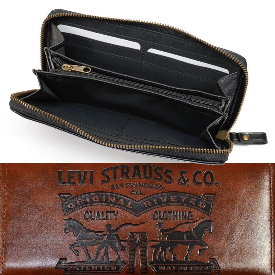 長財布 メンズ ラウンドファスナー Levis リーバイス ツーホース