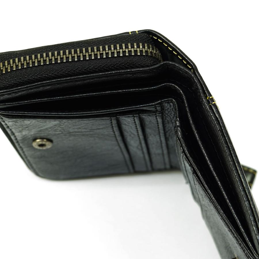 Levi's 二つ折り財布 黒 レザー Levi's 財布 Levi's/リーバイス 別注 ソフトシボ加工 リアル