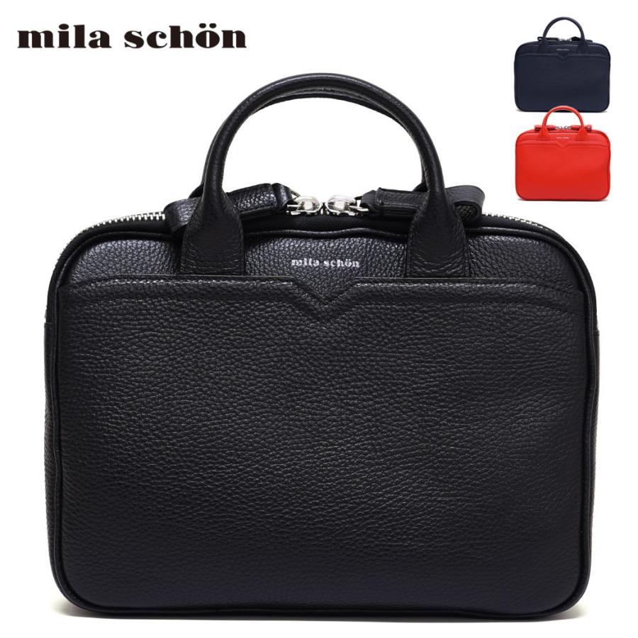 mila schon ミラショーン 本革 レザー リクルート ビジネスバッグ 黒 mila schon ミラショーン 本革 レザー リクルート ビジネス
