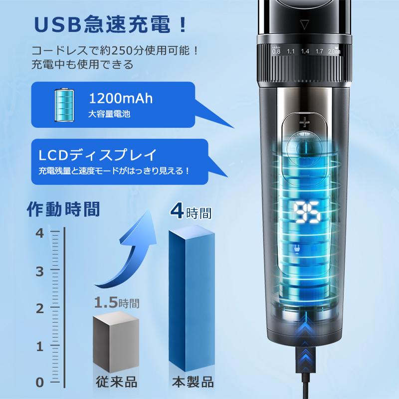 最新型 バリカン 散髪 電動バリカン ヘアカッター 充電式 セルフカット