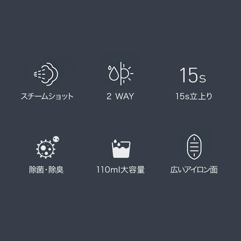 アイロン ハンディ スチーム アイロン 衣類スチーマー 高温スチーム コンパクト 2WAY 広いアイロン面 強力スチーム シワ伸ばし 除菌 110ml大容量（B1V9YTHi） | ブランド登録なし | 02