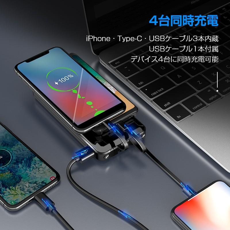 モバイルバッテリー 30000mAh 大容量 軽量 LEDライト 急速充電器 Max2.1A USB充電器 スマホ 電池 バッテリー 携帯充電器 持ち運び iPhone/iPad/Android対応 |  | 12