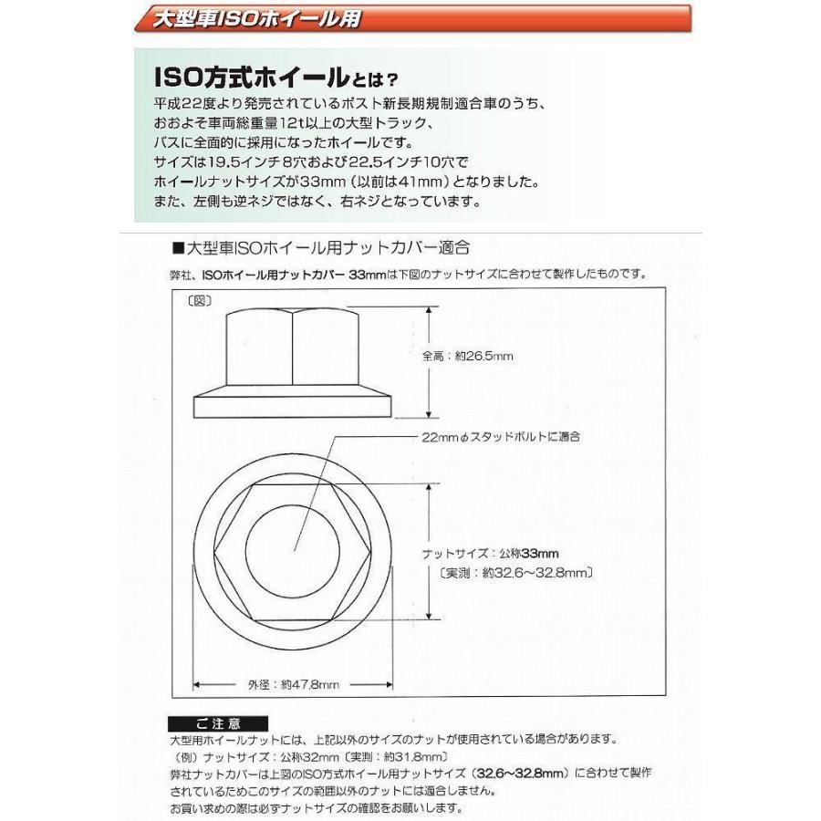 ISOスターマークナットキャップ　33ｍｍ×高60ｍｍ　樹脂/クロームメッキ　10個入×2P｜aslanshop2580｜04