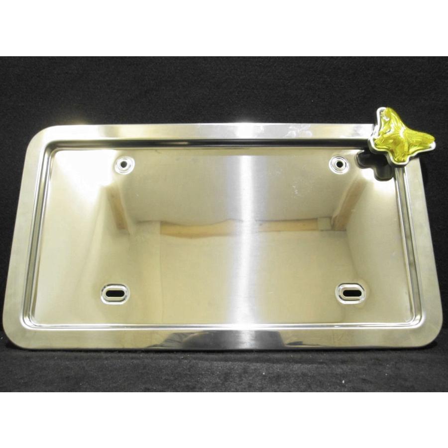 大型ナンバー枠 蝶マーカー付 イエロー（黄色） 24V ステンレス