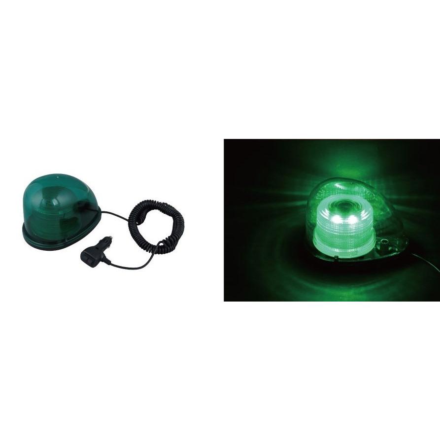 ジェットイノウエ LED回転灯 マグネットタイプ グリーン（緑） 12V/24V