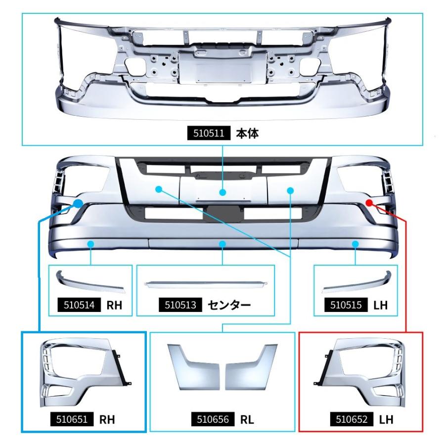 ジェットイノウエ メッキフロントバンパー ライトベゼル LH（助手席側