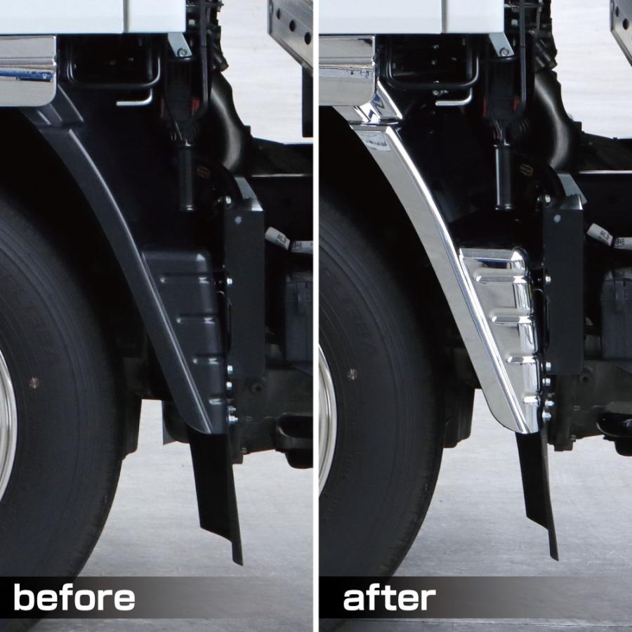 ジェットイノウエ メッキマッドガードカバー 左右セット 三菱ふそう 2t  