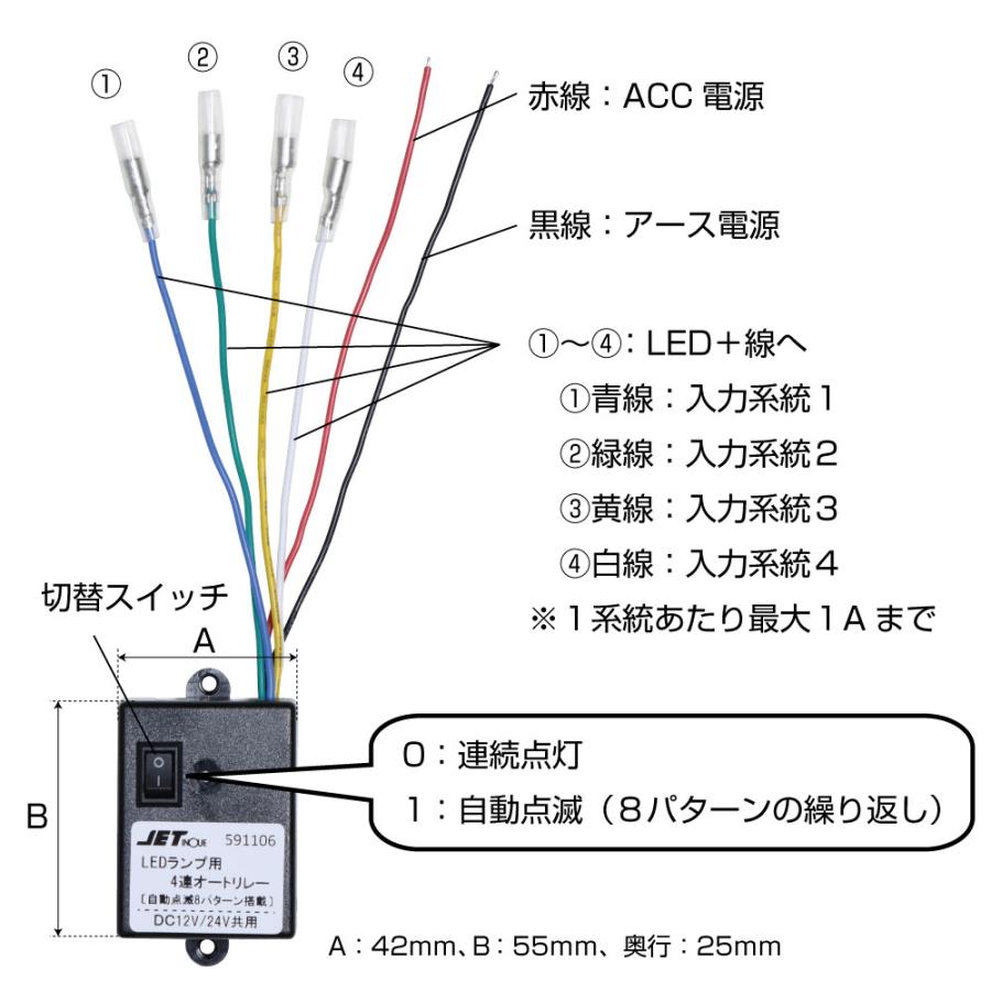 ジェットイノウエ ジェットイノウエ製 LEDマーカー用4連オートリレー