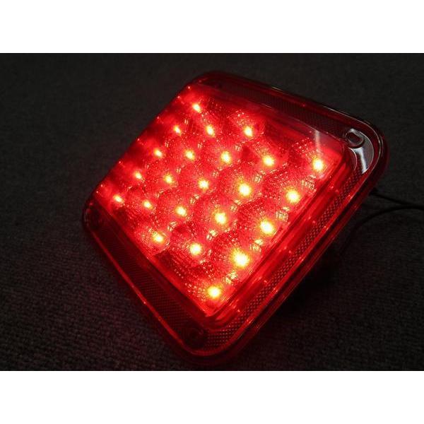 LED角型テールランプ 単体 ダブルソケット式 レッド（赤） 24V