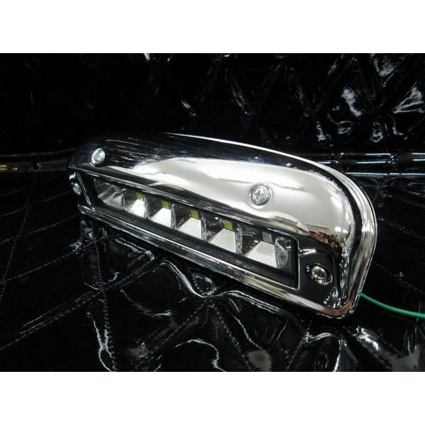 LEDユニット付メッキ路肩灯 オールホワイト（白） 12V/24V共用 1個