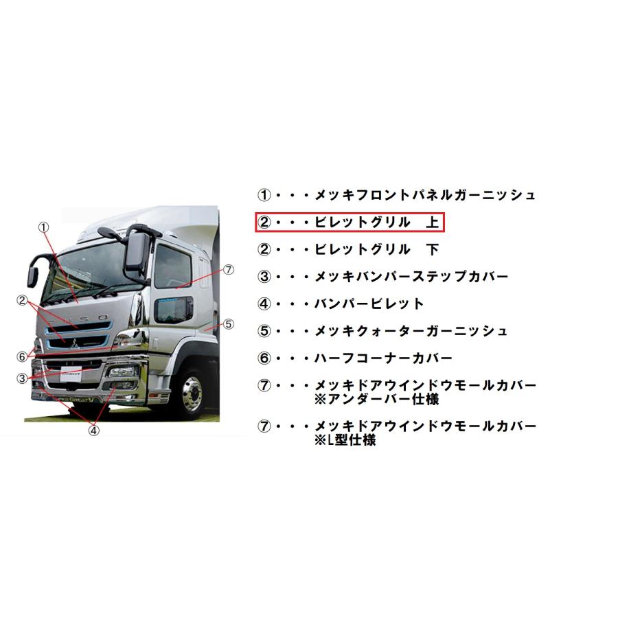 ATS ステンレス製 ビレットグリル 上部 三菱ふそう 大型 07スーパー