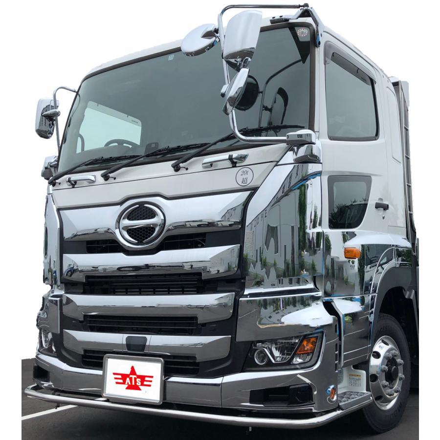 ATS パイプバンパー 丸パイプ 3点セット ステンレス 日野 17プロフィア