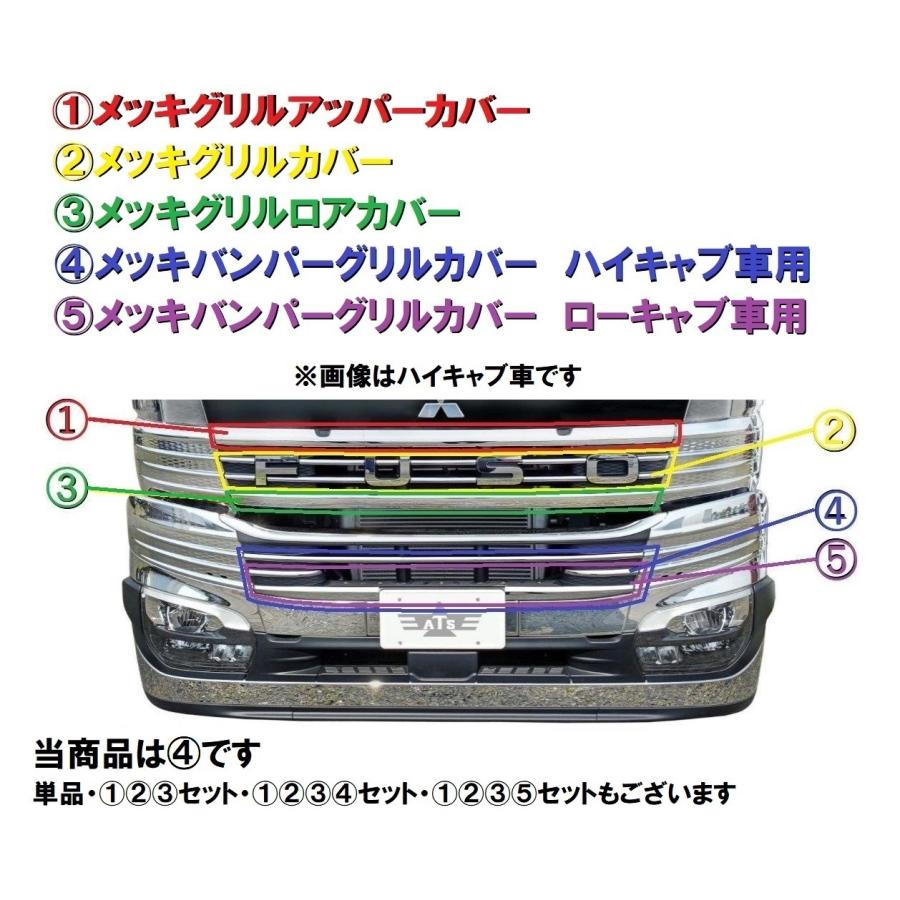 メッキバンパーグリルカバー 7分割 三菱ふそう 大型 24スーパー