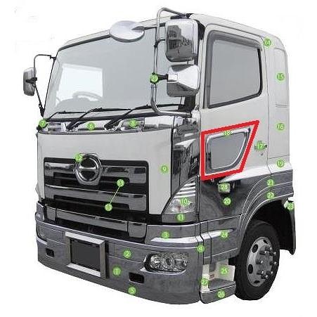 槌屋ヤック メッキナビウインドーガーニッシュ 日野 4t/大型