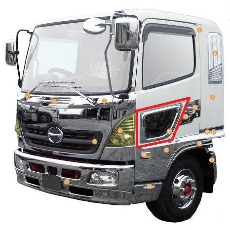槌屋ヤック メッキナビウインドーガーニッシュ 日野 4t/大型