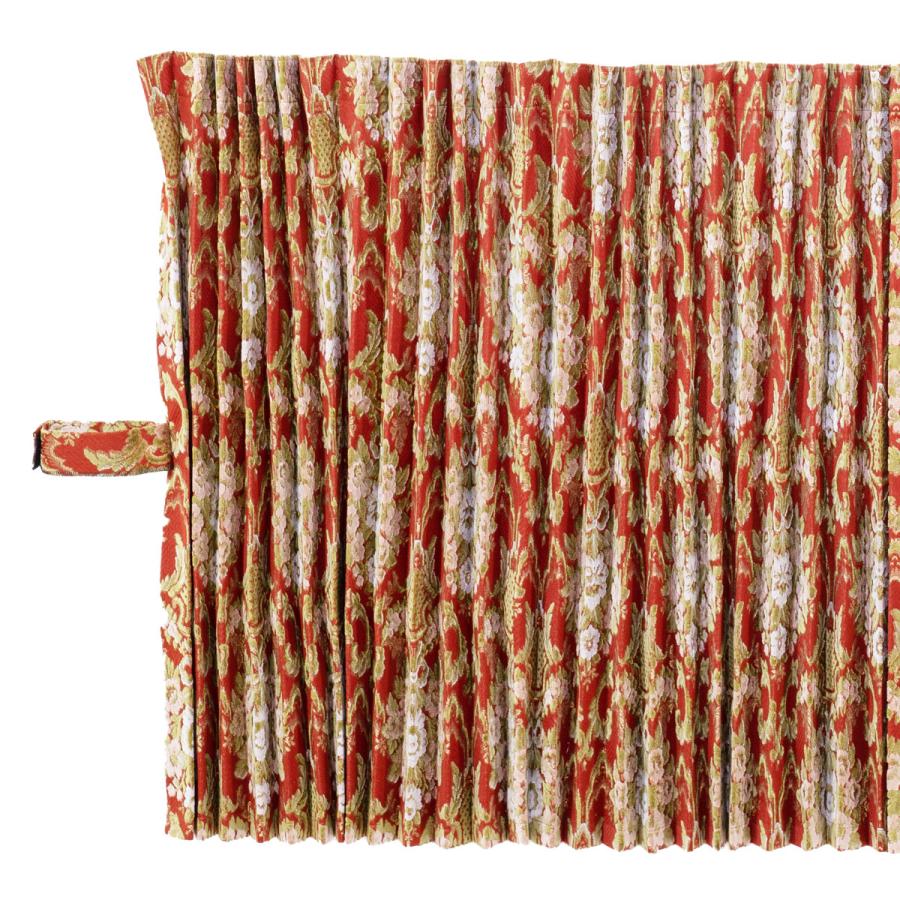 金華山 仮眠カーテン 花かご アコーディオンタイプ ワイン プリーツ仮眠カーテン 金華山 花かごワイン 裏地付