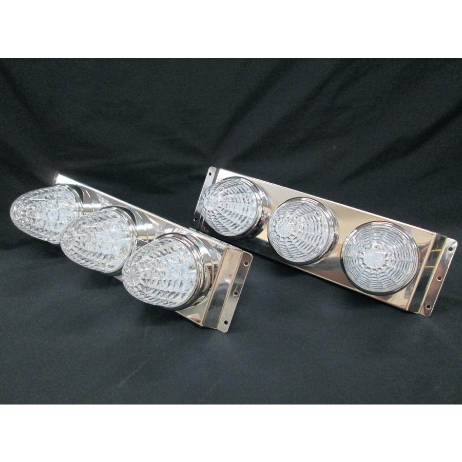 激光LEDバスマーカー3連車高灯 クリア/ブルー（青） 2個1セット 24V