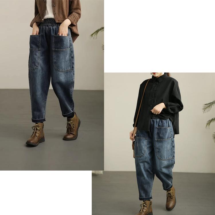 サルエル デニムパンツ レディース 大きいサイズ 選べる シェフパンツ ワイド ボトムス ジンズ ワイド レディース カジュアル  シンプル 大人 レディース |  | 04