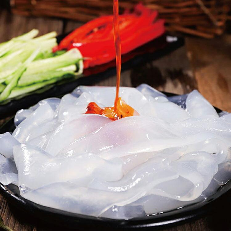 東北大拉皮 極太中国タンミョン 1点セット 広さ約1.7cm ツルツル 板状の春雨 中華食材 極太麺 平麺 寛粉皮　汁無し担々麺に マーラータン 麻辣湯 |  | 03