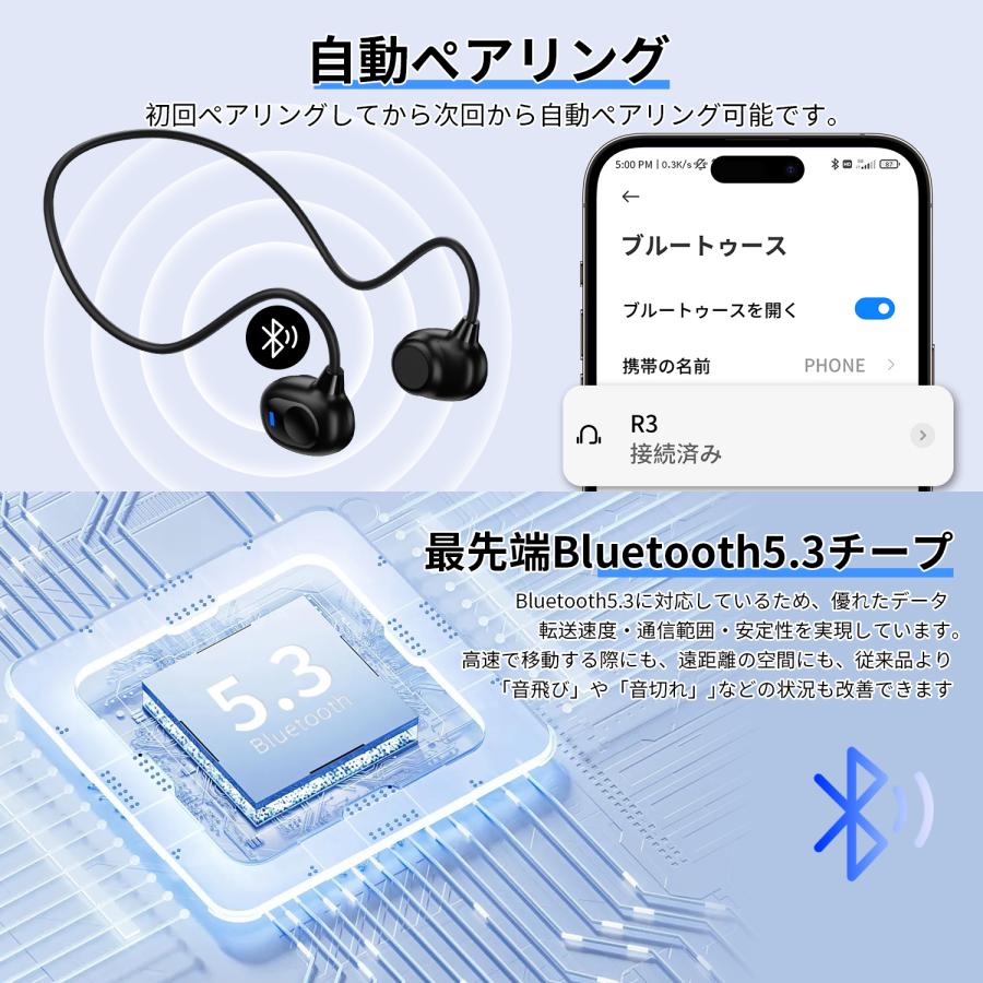 ☆ワイヤレスイヤホン bluetooth5.3 耳を塞がないイヤホン 耳掛け式 楽天市場】ワイヤレスイヤホン Bluetooth5.3 空気伝導式