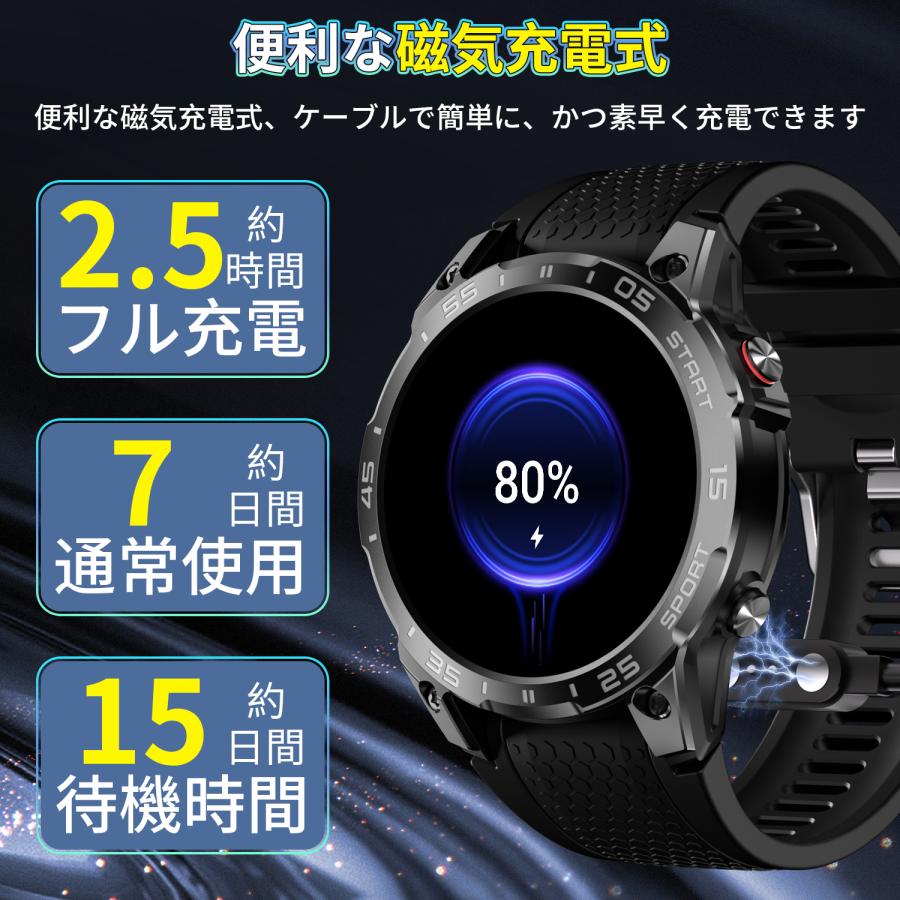 スマートウォッチ 丸型 常時表示 通話機能 健康管理 日本語説明書 着信通知 日本製センサー 2024新発売 プレゼント | WAPIK | 09