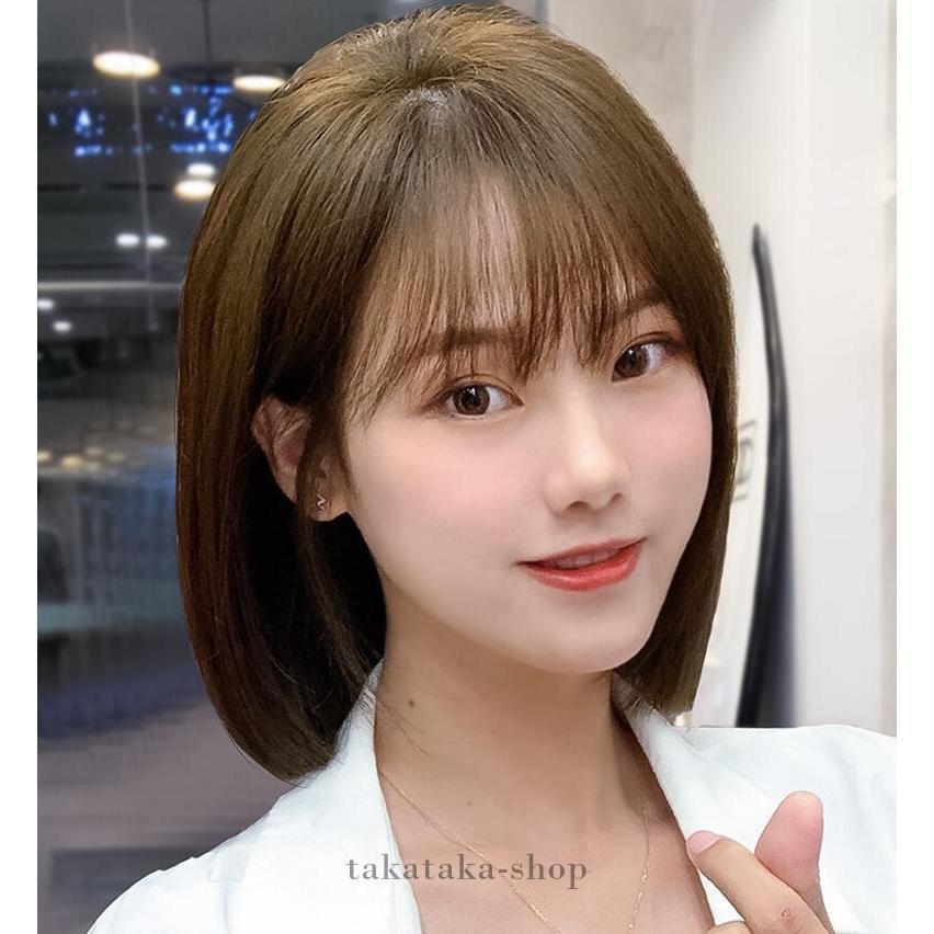 100%人毛ウィッグ 人毛ウィッグレディース ボブ ショート 女性 ミセス ママ 医療用 かつら モデル アイドル ヘアスタイル 級 WIG 簡単着用 自然 耐熱 100%人毛ウィッグ