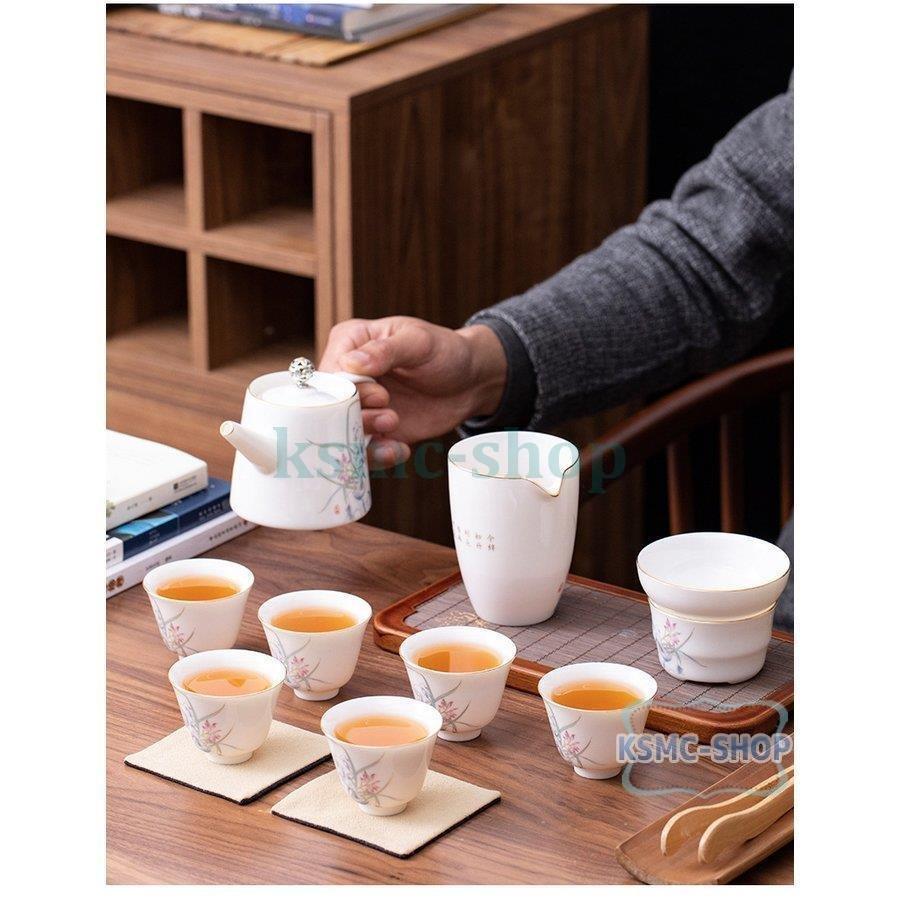 定価 中国の白い磁器のお茶セット 家庭の居間カンフーのお茶セット オフィスの陶器工芸品の贈り物父の日ギフト Wantannas Go Id