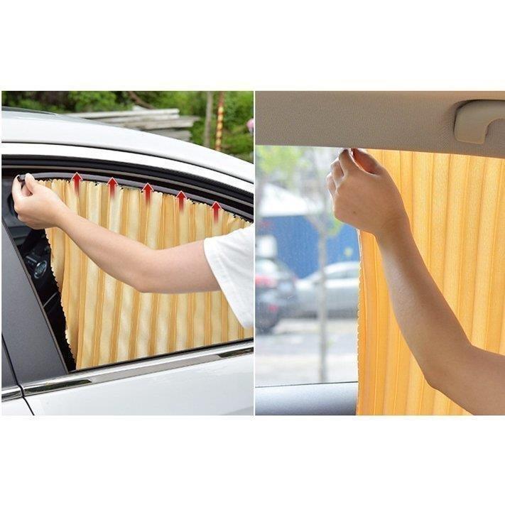 車用カーテン 2枚 4枚セット サイドカーテン サンシェード パーツ付き 仮眠 断熱 日よけ 日除け 汎用 磁石搭載 簡単 紫外線対策 車中泊グッズ 車内泊 おトク 4枚セット