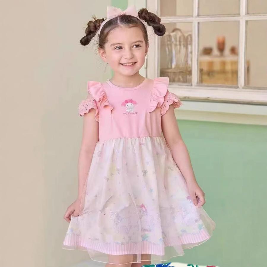 クロミ マイメロ シナモン 子供服 ワンピース 半袖 夏服 プリンセス